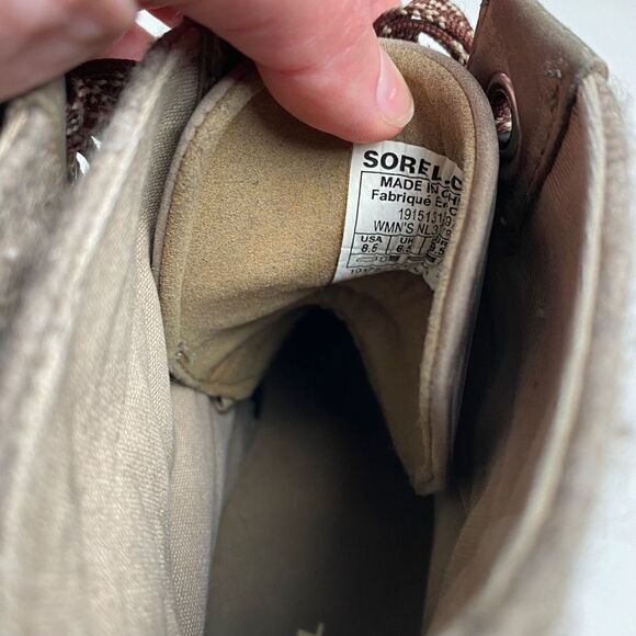 Sorel Lexie Wedge Ankle Boots Kettle Brown Tan Leather Lace Up 8.5 PDX - Picture 6 of 6
